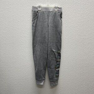 Adidas Girls Small 7 8 Fleece Lined Jogger Pants Leggings Sweatpants Gray LOGO
